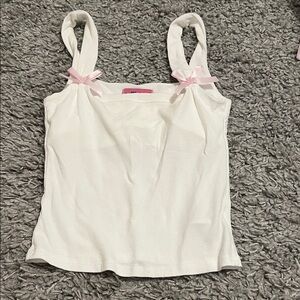 Edikted White Camisole with Pink Accents